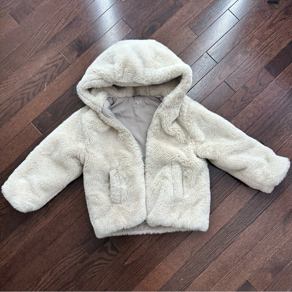 Zara Kids Cream Puffer Jacket